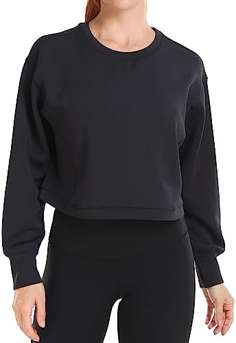 Colorfulkoala Women's Long Sleeve Athletic Sweatshirt Crewneck Velvra Modal Pullover Tops | Amazon (US)