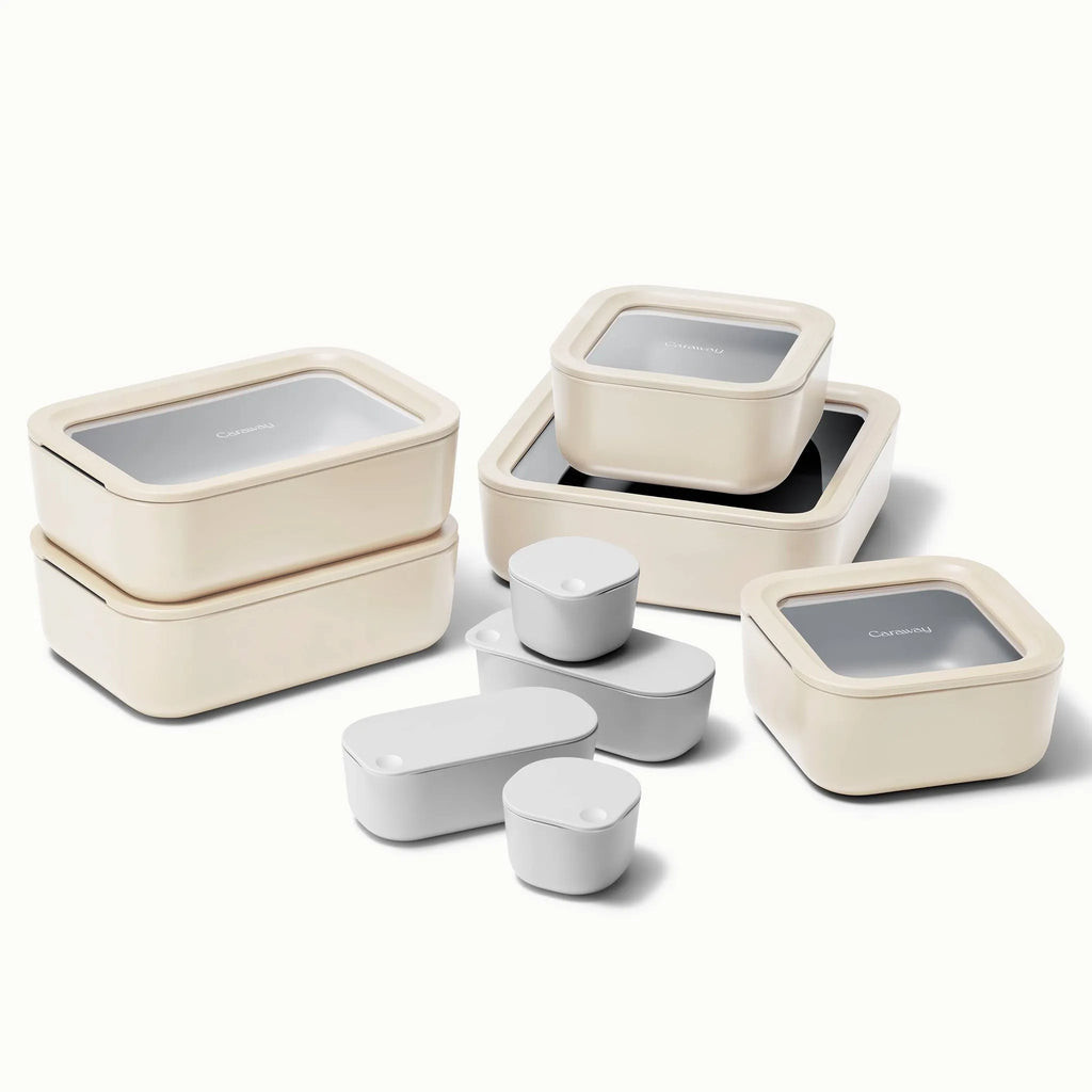 Caraway 17pc Food Storage Set - Cream | REBEL (formerly Rebelstork)