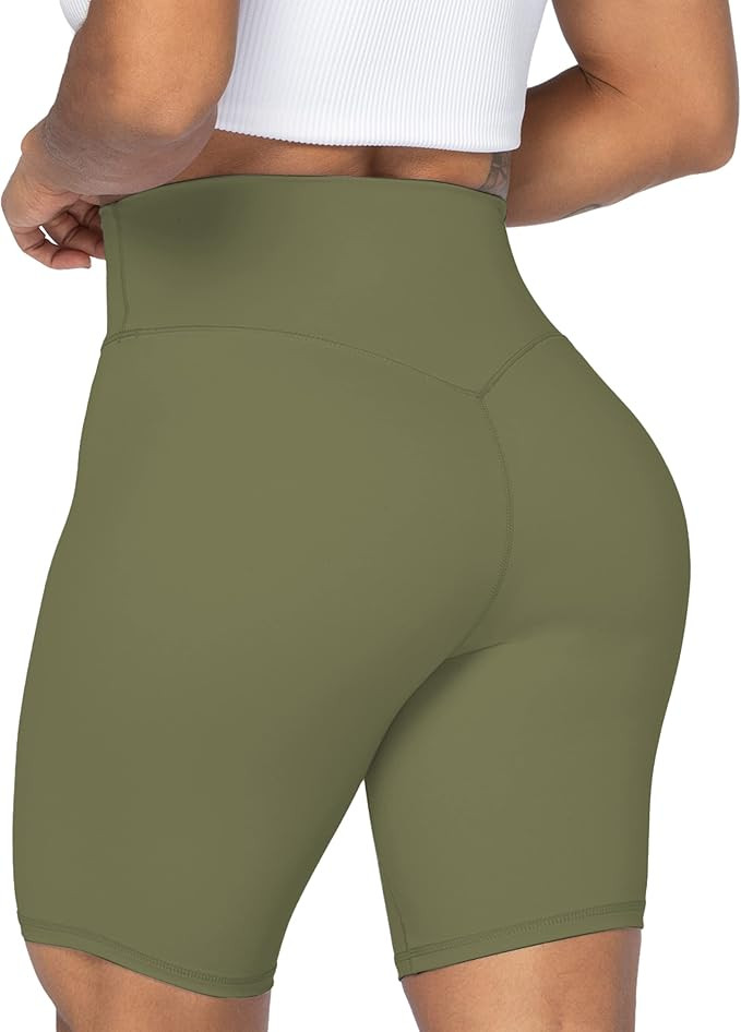 Sunzel No Front Seam High Waist Biker Shorts for Women, Squat Proof Yoga Workout Gym Bike Shorts | Amazon (US)