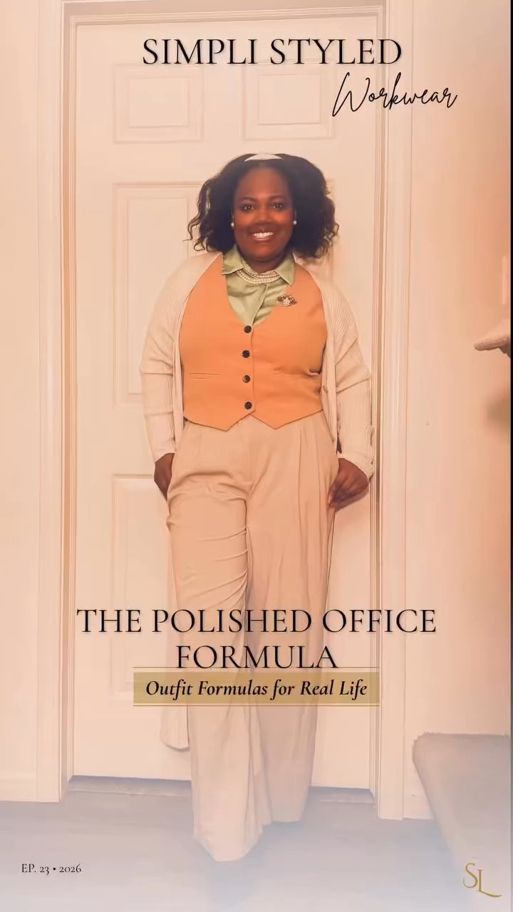 There’s something about a structured outfit that just… settles you.

Like you don’t have to think as hard.
You don’t have to adjust as much.
You just move through the day with clarity.

Lately, I’ve been leaning into simple formulas that do the work for me.

Pieces that create shape.
Accessories that finish the story.
Silhouettes I can repeat without overthinking.

Because looking polished for work isn’t about having more clothes.
It’s about choosing the right ones… on purpose.

This is what affordable luxury looks like for me.
Intentional. Repeatable. Elevated.

Save this for your next office day when you want to look put together without the stress.

#SimpliLuxe #OfficeStyle #WorkwearOutfits #AffordableLuxury #PetiteStyle CurvyPetiteStyle IntentionalStyle PolishedLook CapsuleWardrobe StyleFormula

#LTKWorkwear #LTKgrwm #LTKootd