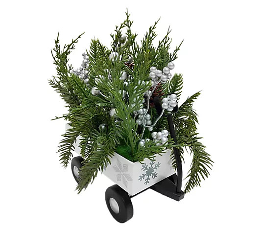 Temp-tations Seasonal Foliage Metal Wagon - QVC.com | QVC