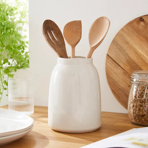 Amalfi Stoneware Utensil Pot | Dunelm