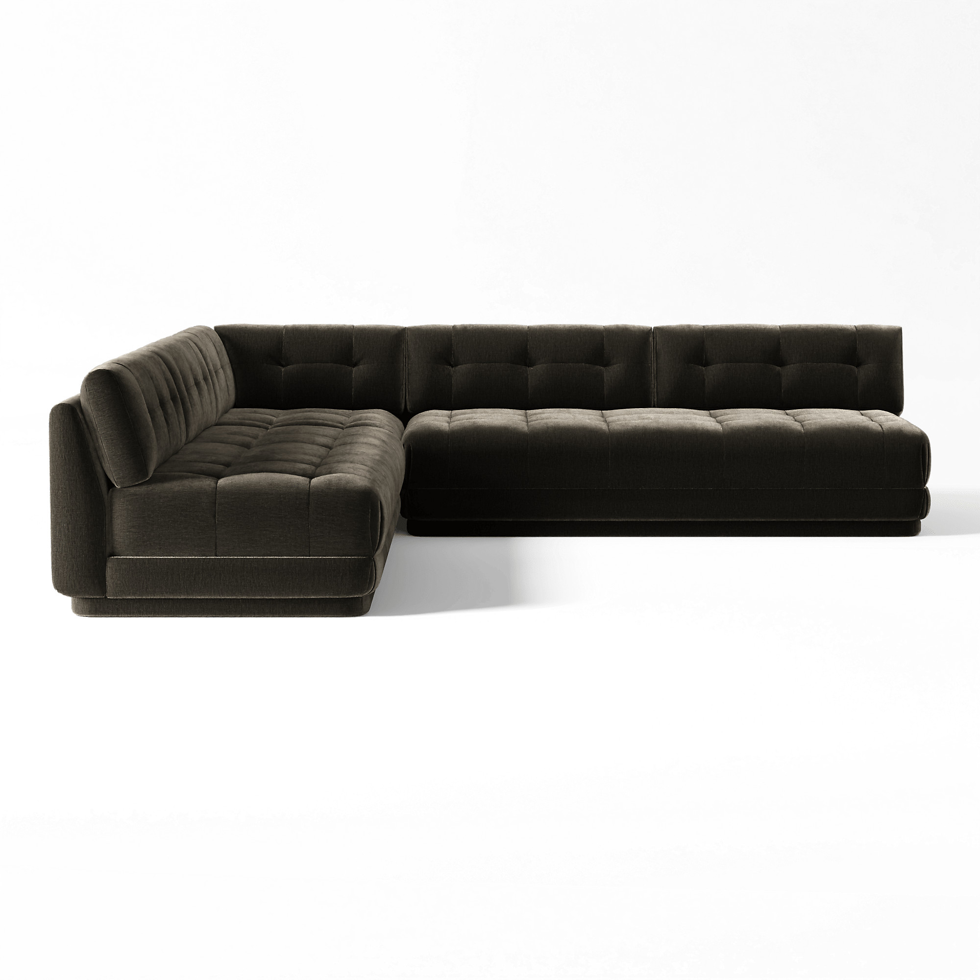 Belmond 3-Piece L-Shaped Light Blue Velvet Sectional + Reviews | CB2 | CB2