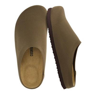 CUSHIONAIRE Women's Sils Knit Cork Footbed Clog - Soft Stretch Knit, Genuine Suede Insole Slip-On Clogs for Women with +Comfort Brown 8W | Target