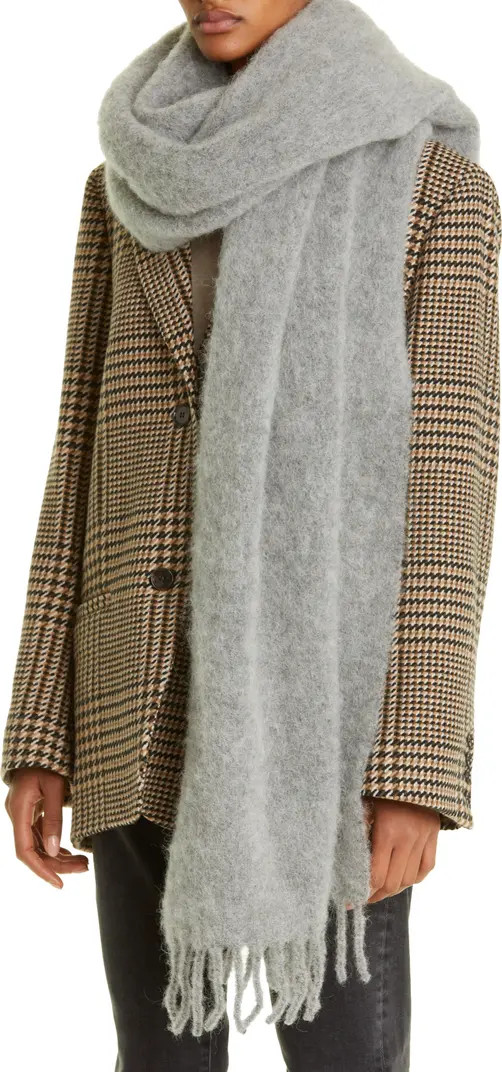 Totême Brushed Alpaca, Mohair & Wool Blend Fringe Scarf | Nordstrom | Nordstrom