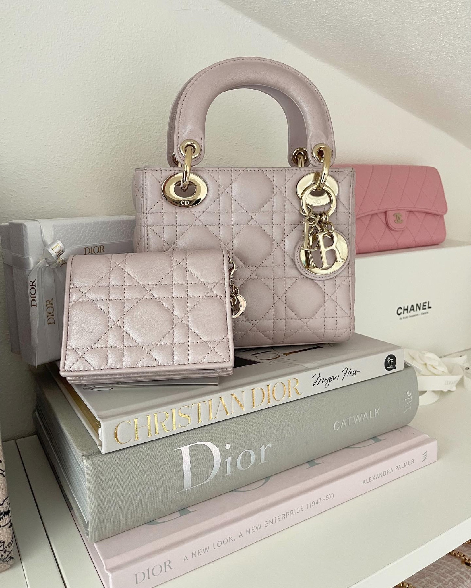 Lady Dior Mini in Pearl Pink  Lady dior mini, Dior mini bag, Lady dior