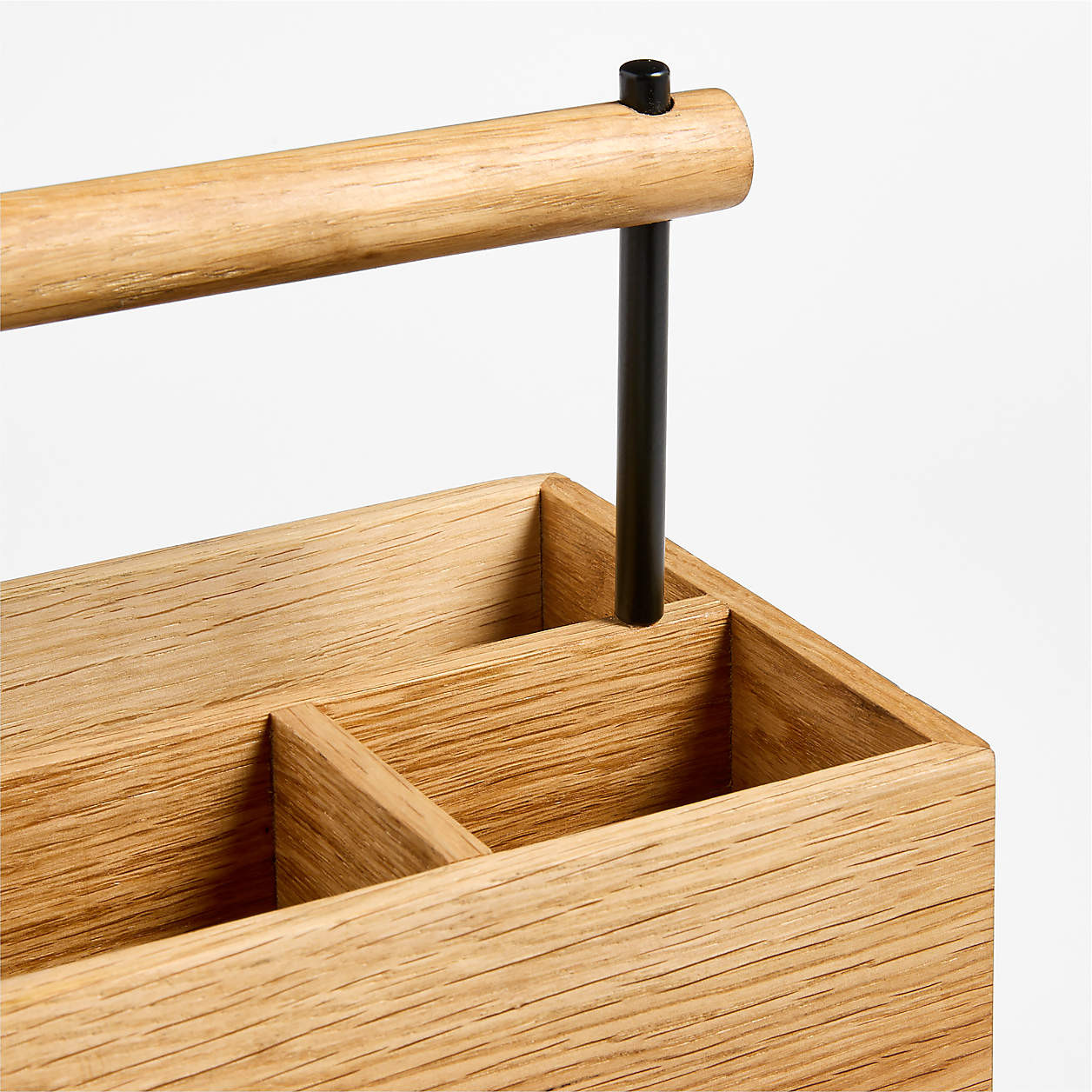 Madeira Oak Flatware Caddy | Crate & Barrel | Crate & Barrel