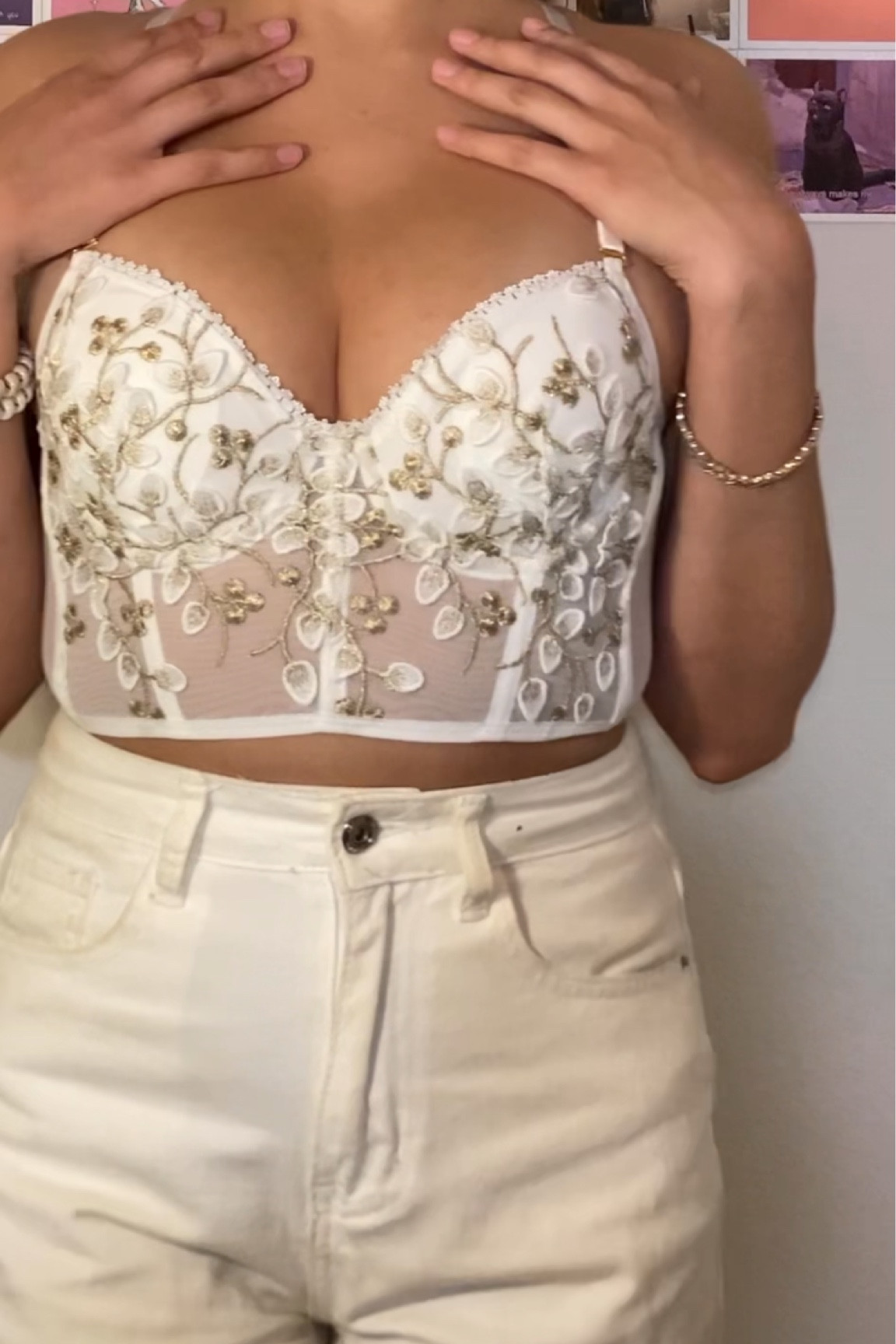 White lace floral butterfly golden bustier lingerie crop top🌹

#LTKstyletip #LTKunder50 #LTKwedding
