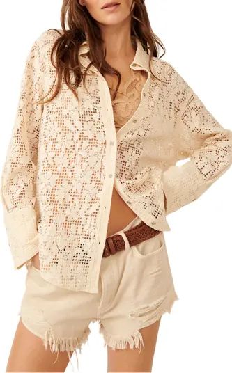 Free People In Your Dreams Lace Button-Up Shirt | Nordstrom | Nordstrom