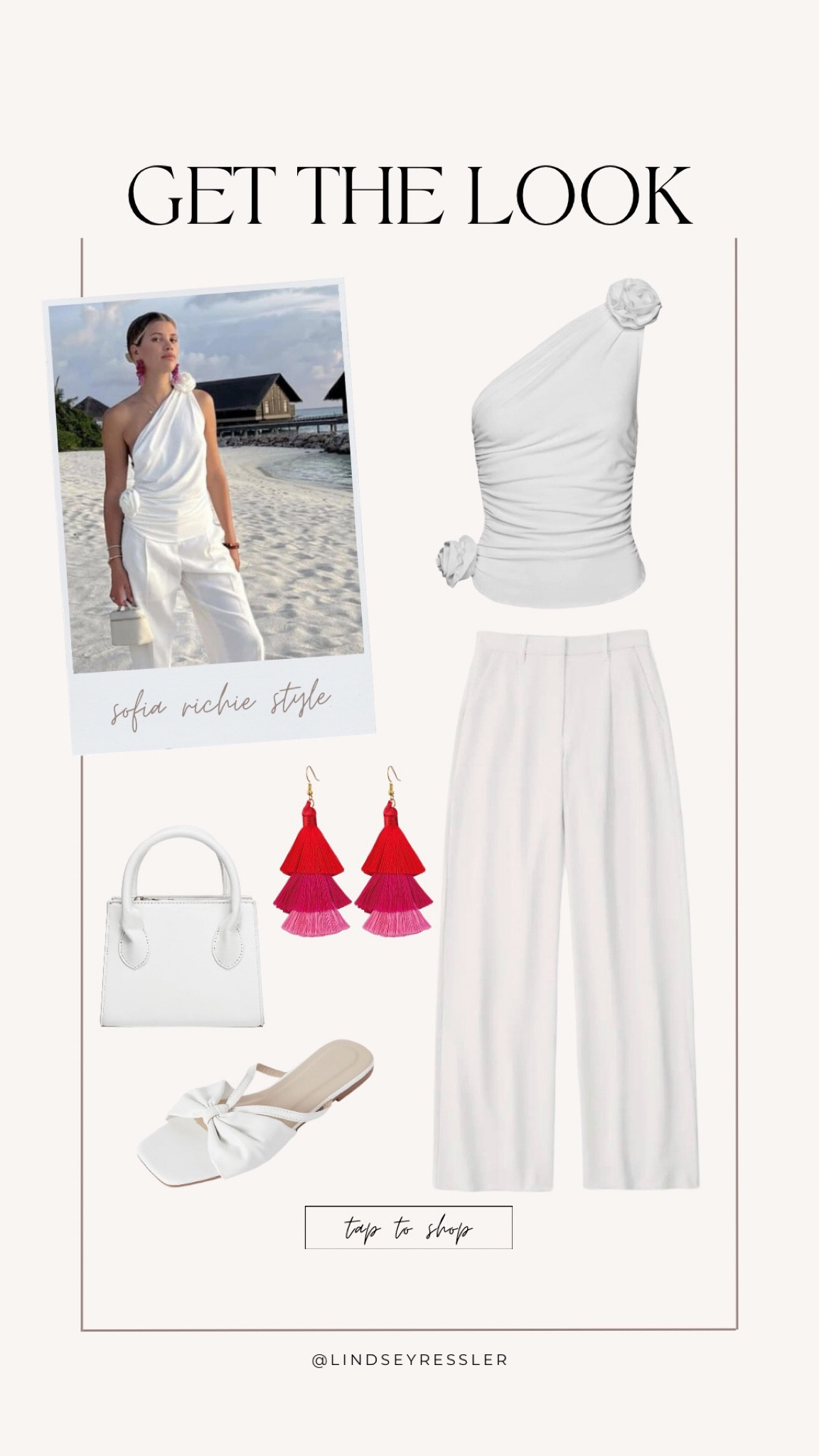 Get the Look: Sofia Richie Style 

Wedding style, bridal style, white trousers, summer style, celebrity style, pop of color, mini purse, amazon fashion, all white outfit, designer dupe

#LTKwedding #LTKstyletip #LTKunder50