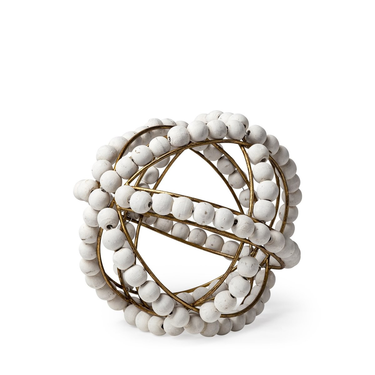 Decorative Beaded Orb White | Megan Molten