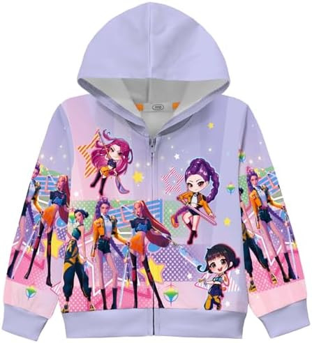 Girls Hoodies Demon Hunters Sweatshirts Fashion Cute Cartoon Graphic Rumi Mira Zoe Long Sleeve Zi... | Amazon (US)