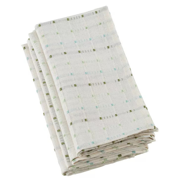 Saro Lifestyle Stitched Line Cotton Blend Table Napkins (Set of 4) | Target