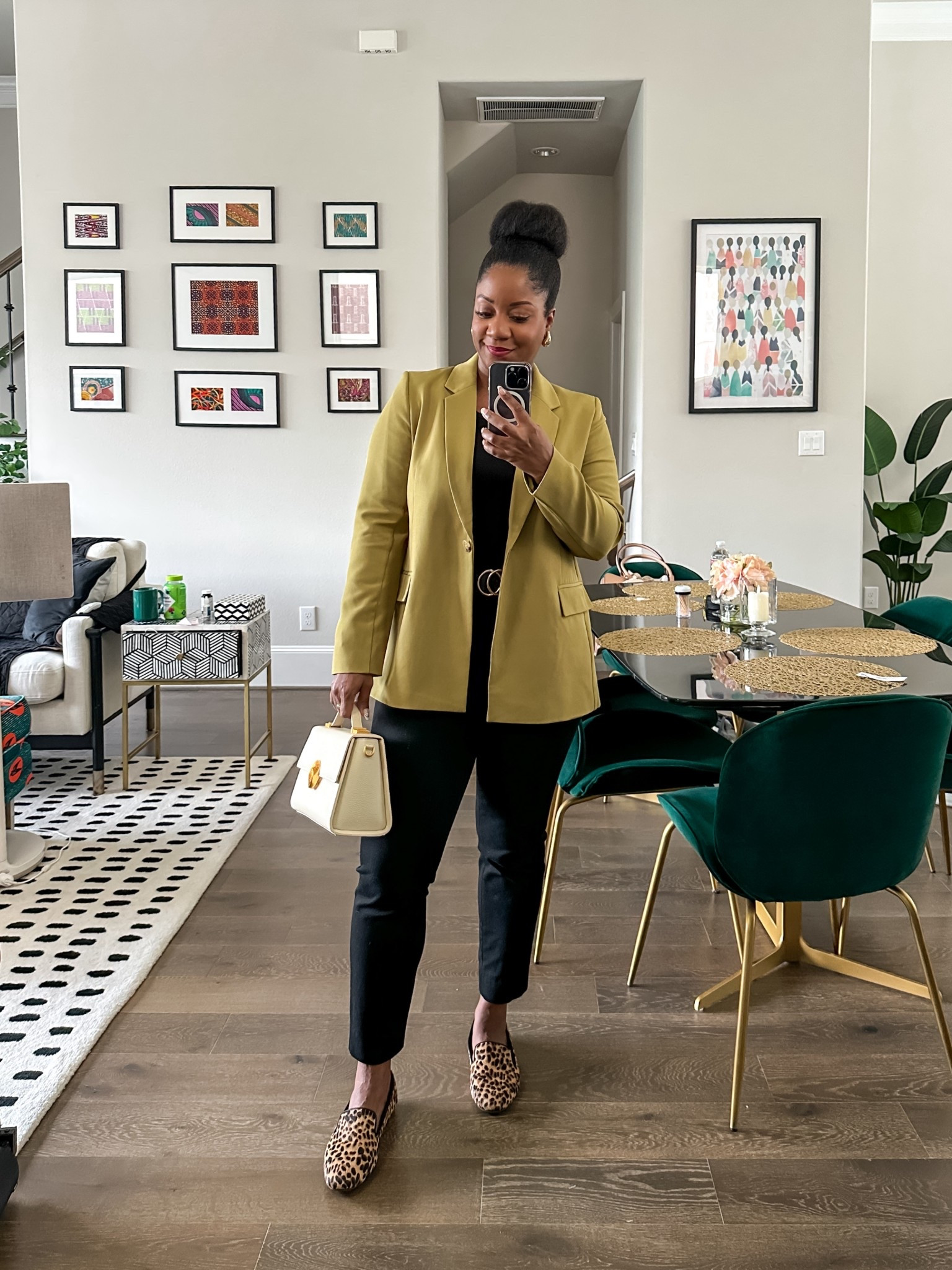 Polished meeting style in a chic olive blazer, classic black pants, and leopard loafers for just the right pop of print. Perfect balance of professional and stylish. Wearing a L in the blazer and 12 in the pants.

work outfit / business casual outfit / chic workwear / midsize style / office outfit inspo / meeting outfit / blazer outfit / outfit with sleeves / elevated basics / midsize workwear / affordable work outfit / classic black pants / office fashion / professional style / fall work outfit / capsule wardrobe work / everyday work outfit / teacher outfit / lawyer outfit / workwear with sleeves

#LTKStyleTip #LTKWorkwear #LTKMidsize