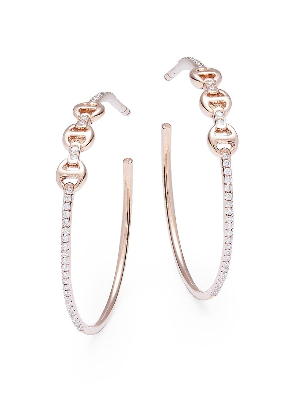 Women's La Poussette 18K Yellow Gold & Diamond Mini Hoop Earrings - Rose Gold | Saks Fifth Avenue
