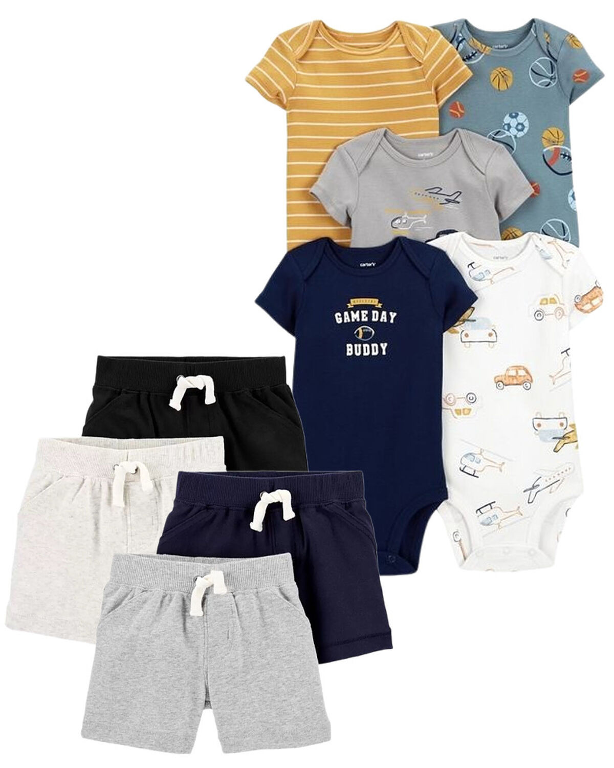 Multi 9-Pack Bodysuits & Shorts Set | carters.com | Carter's