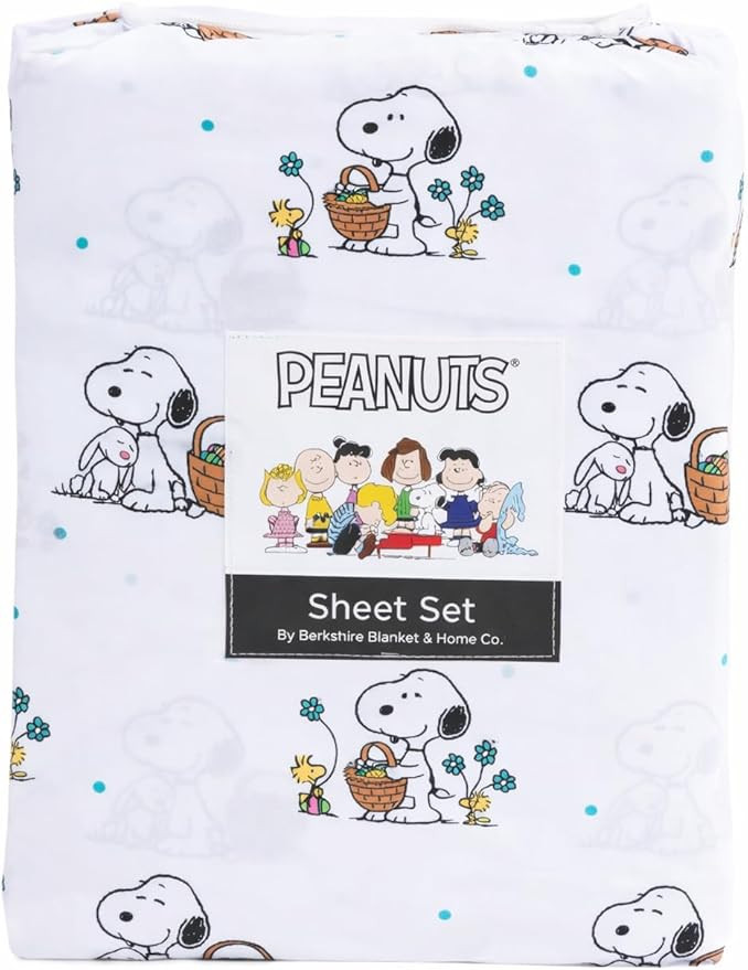 Berkshire Blanket Peanuts Easter Sheet Set, Polyester, Lightweight and Breathable, Holiday Themed... | Amazon (US)