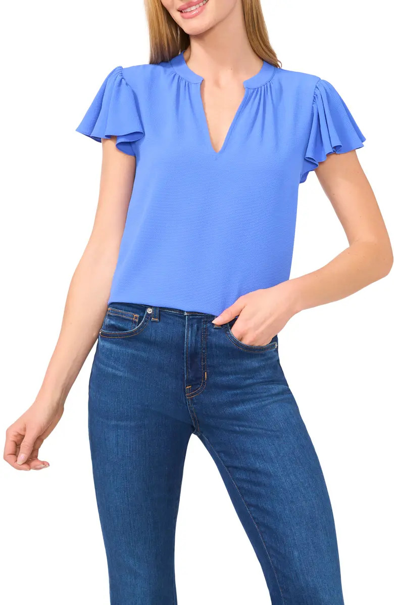 Flutter Sleeve V-Neck Top | Nordstrom