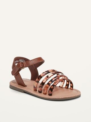Strappy Mixed-Material Sandals for Toddler Girls | Old Navy (US)