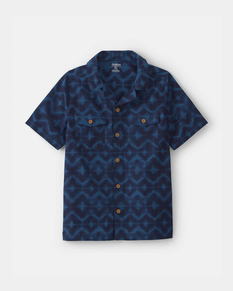 Boys Geometric Short-Sleeve Button-Down Shirt - Blue - OshKosh B'gosh | Carter's | Carter's Inc