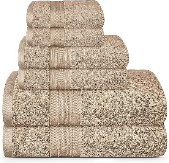 TRIDENT Soft and Plush, 100% Cotton, Highly Absorbent, Bathroom Towels, Super Soft, 6 Piece Towel... | Amazon (US)