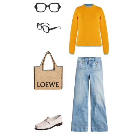 Sailor style denim trousers paired with a layered knit and textured accessories 

#LTKSeasonal #LTKstyletip #LTKshoecrush