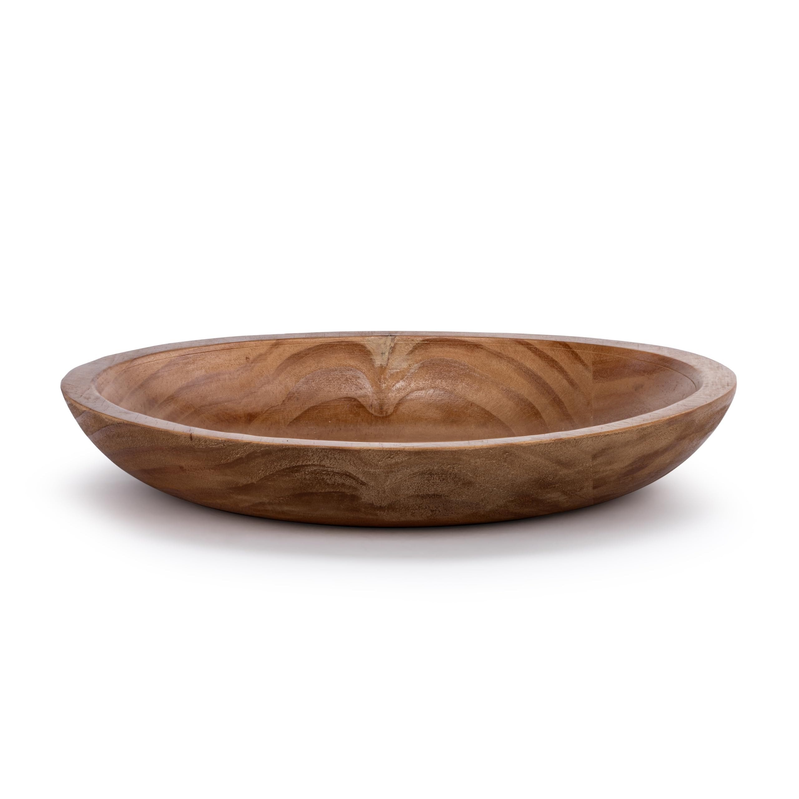 DEMDACO Boho Rustic Natural Grain - 12.5 x 2 Inch Brown Pine Wood Multipurpose Serving Bowl | Amazon (US)