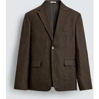Zara - 100% Linen Suit Jacket - Dark Brown - 42 (Us 42) - Man | Zara US