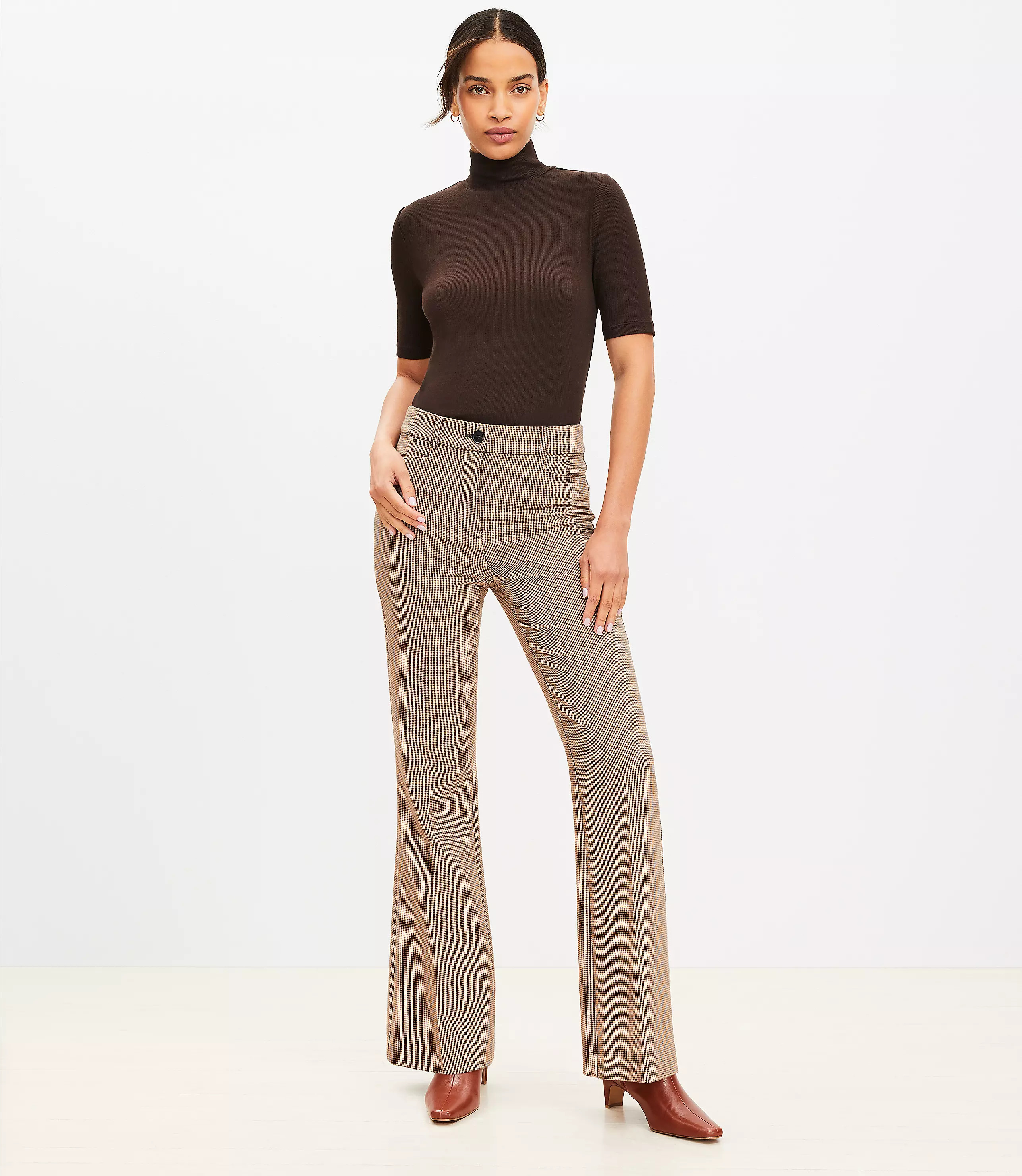 Sutton Flare Pants in Puppytooth Doubleface | LOFT