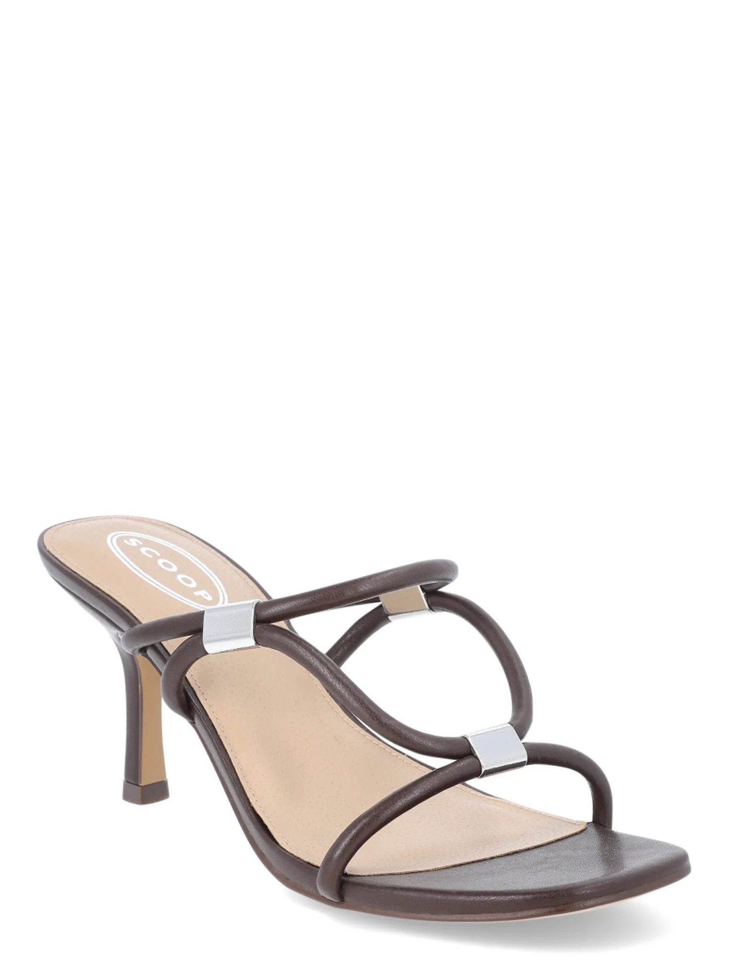 Scoop Women’s Stiletto Hardware Open Toed Heels, Sizes 6-11 | Walmart (US)