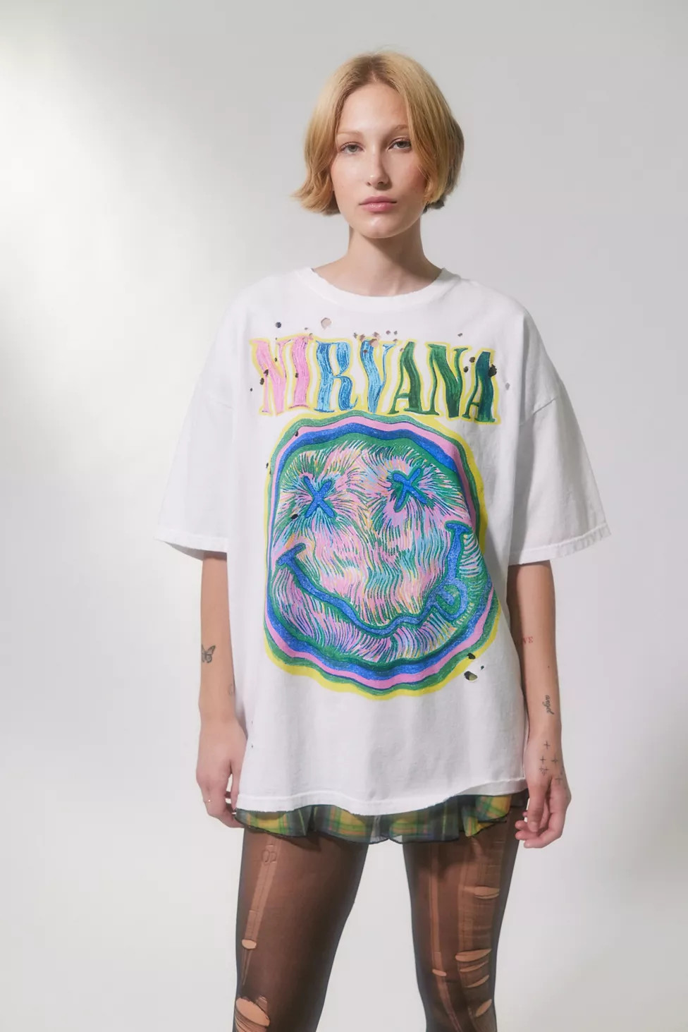 Nirvana Distressed T-Shirt Dress | Urban Outfitters (US and RoW)
