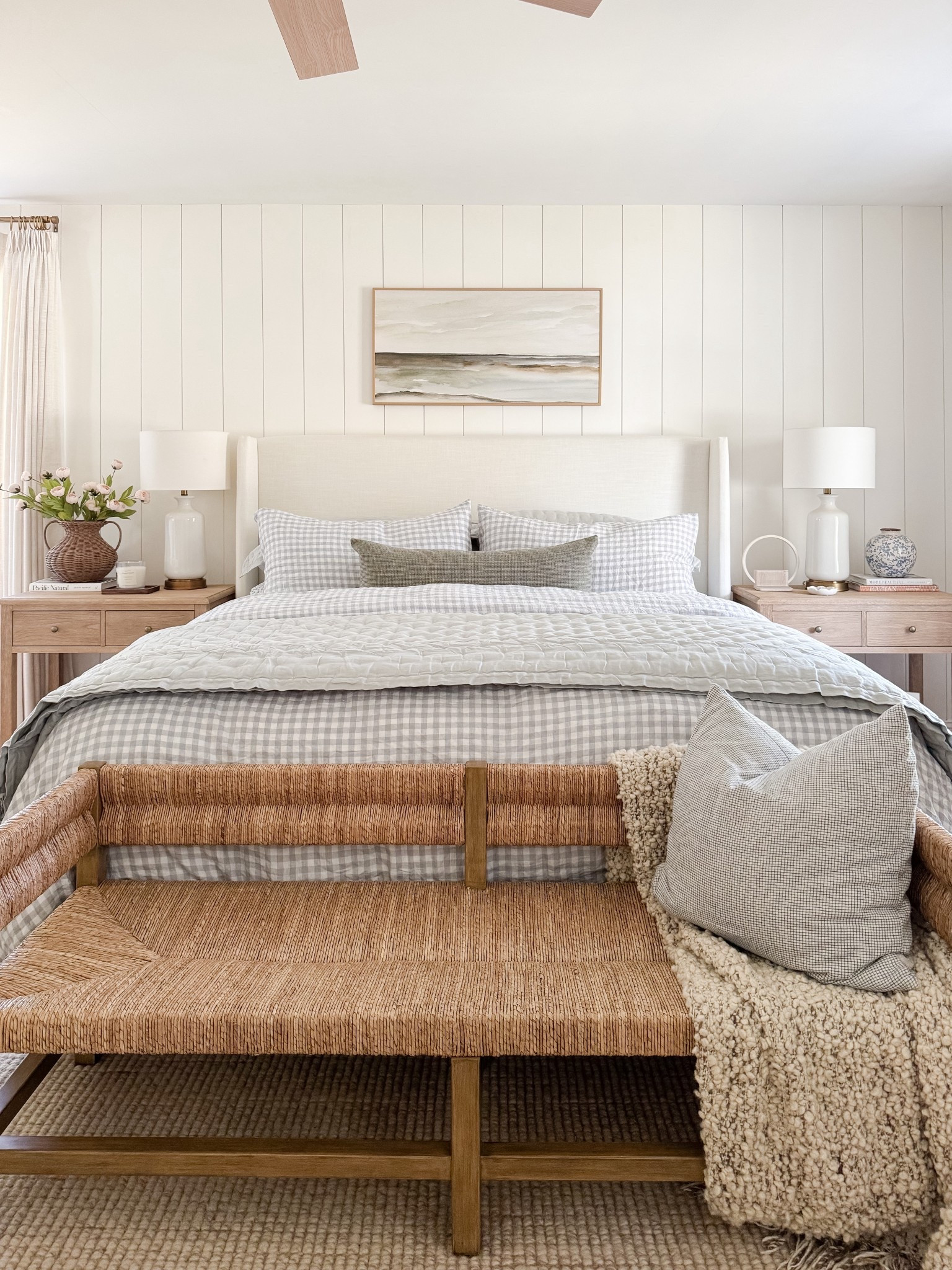 A cozy and welcoming coastal  bedroom 🤍 This bedding has the prettiest checkered pattern—and it’s such a great price point! It comes in several color options and washes well.

#LTKHome