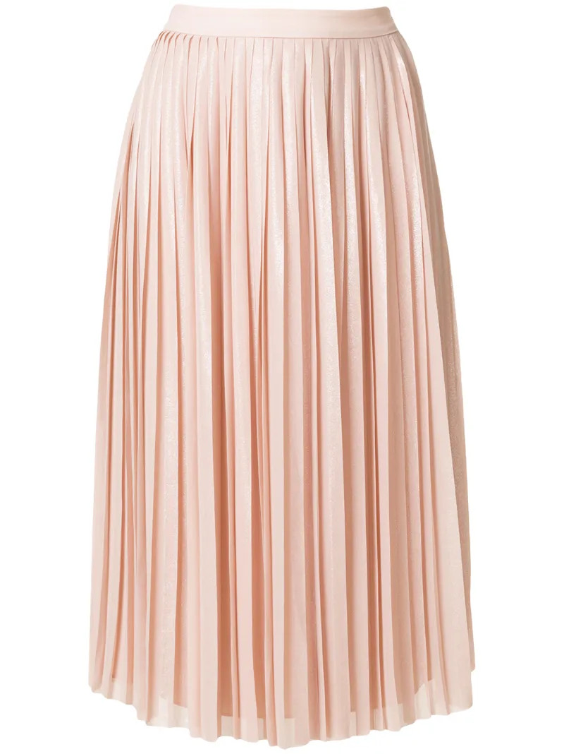 Karl Lagerfeld - georgette pleat skirt - women - Polyester - 44, Pink/Purple, Polyester | FarFetch US