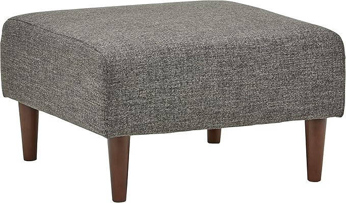 Amazon Brand – Rivet Ava Mid-Century Modern Upholstered Ottoman, 25.6"W x 15.7"H, Dark Grey | Amazon (US)