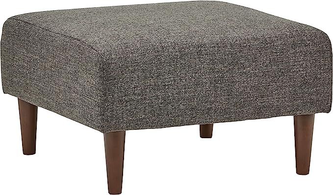 Amazon Brand – Rivet Ava Mid-Century Modern Upholstered Ottoman, 25.6"W x 15.7"H, Dark Grey | Amazon (US)