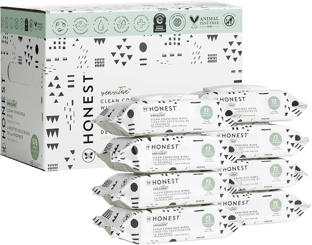 The Honest Company Clean Conscious Wipes | 99% Water, Compostable, Plant-Based, Baby Wipes | Hypo... | Amazon (US)