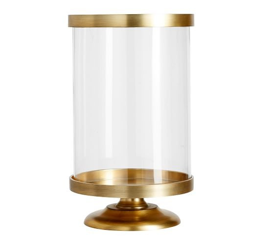 Chester Brushed Brass Hurricane | Pottery Barn (US)