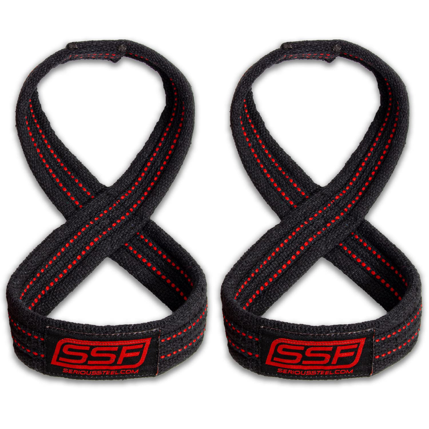 SERIOUS STEEL FITNESS Red Figure 8 Lifting Straps | Deadlift & Strongman Axle Straps - 3 Sizes | Amazon (US)