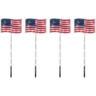4ct. Patriotic American Flag 4th of July Pathway Marker Lawn Stakes By Northlight | 6 ft | Michaels® | Michaels Stores
