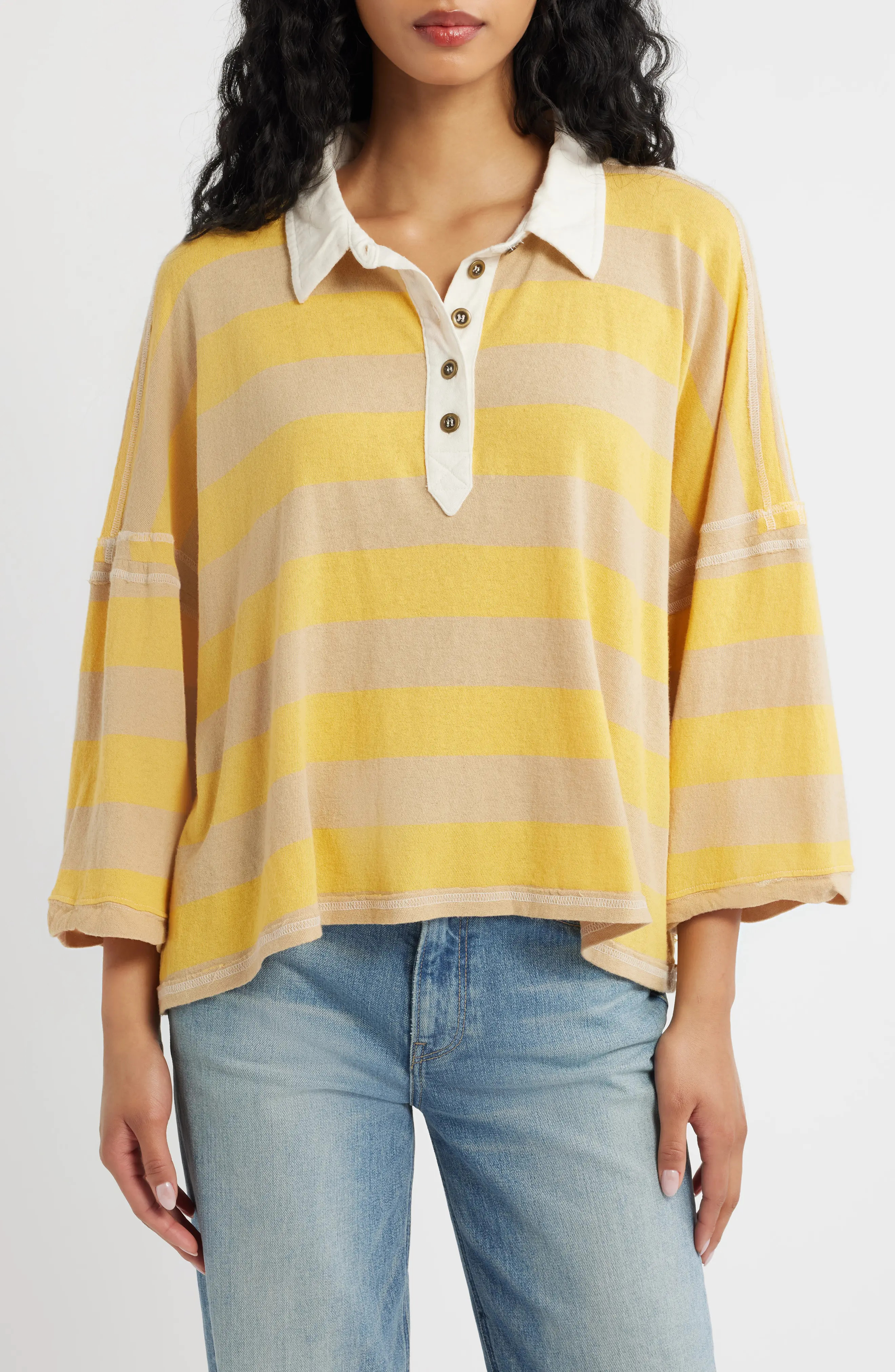 Free People Auggie Stripe Top in Night Shadow/Tropica at Nordstrom, Size X-Small | Nordstrom