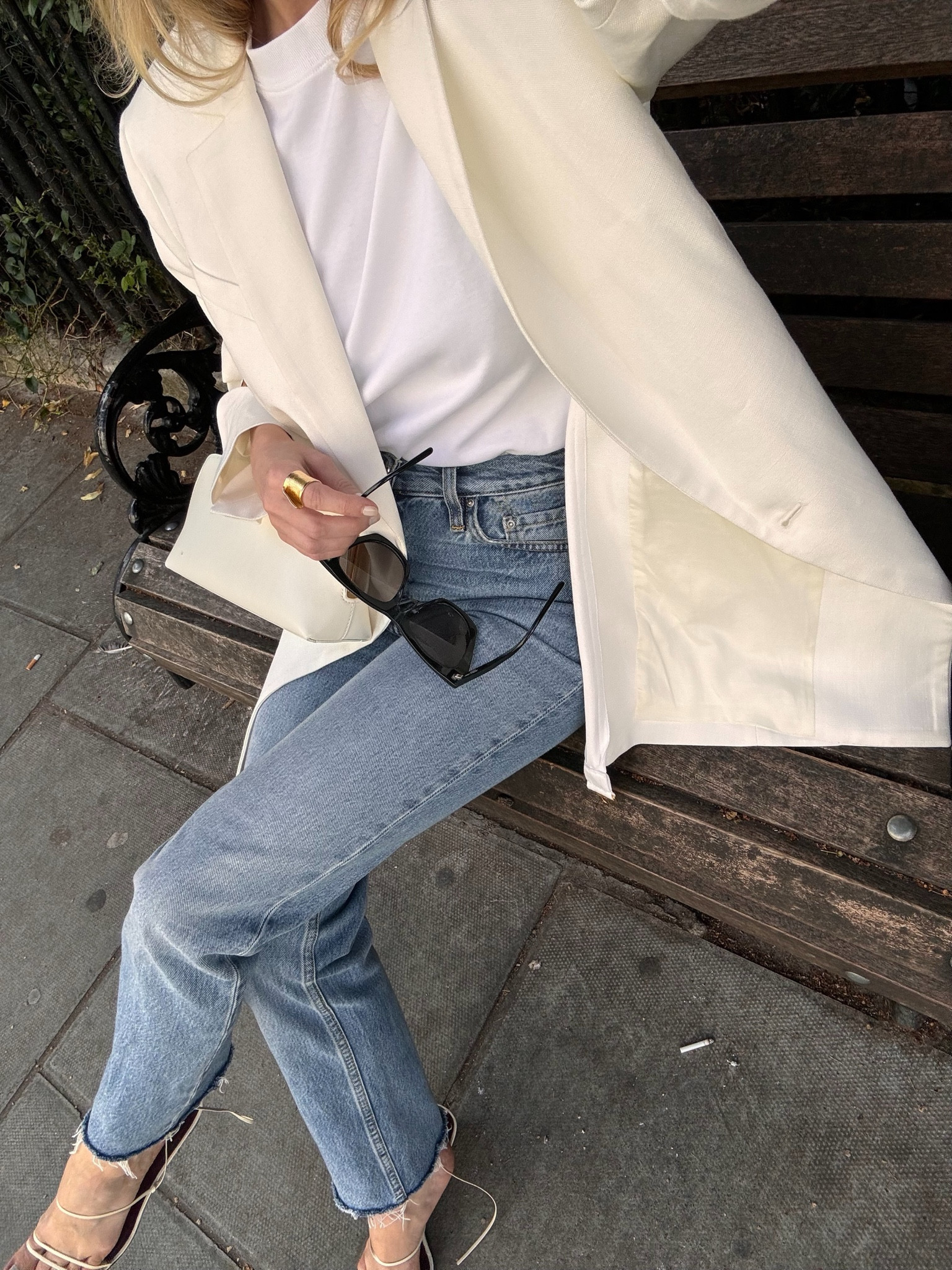 Jeans and a white blazer, Toteme, the row heels, cos white t-shirt, jacquemus blazer, smart casual outfit 

#LTKsummer #LTKstyletip #LTKuk