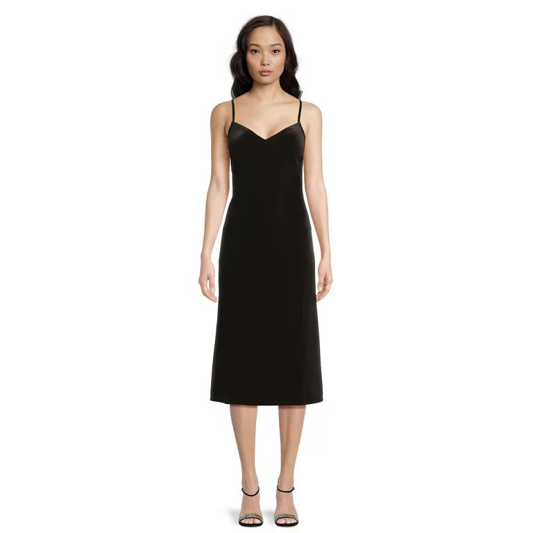 Time and Tru Women's Velvet Slip Dress, Sizes XS-XXXL | Walmart (US)