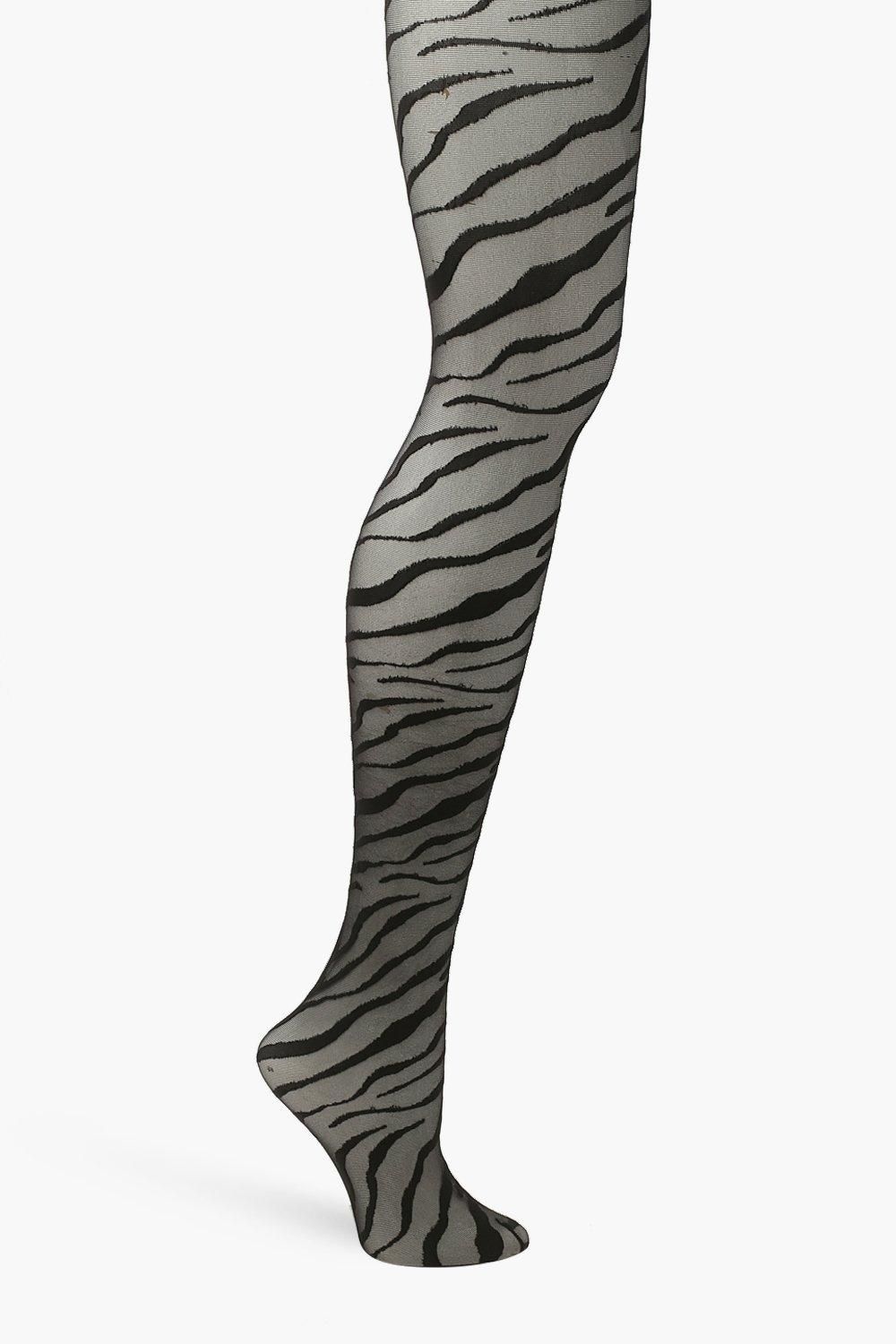 Black Zebra Tights | Boohoo.com (UK & IE)