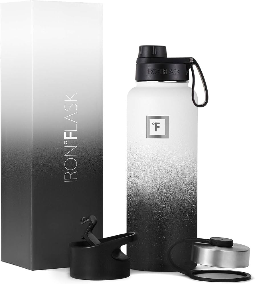 IRON °FLASK Sports Water Bottle - 3 Lids (Wide Spout Lid), Leak Proof - Stainless Steel Gym & Sp... | Amazon (US)