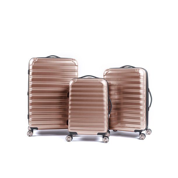 iFLY Hardside Fibertech Luggage 24" Checked Luggage, Rose Gold Luggage | Walmart (US)