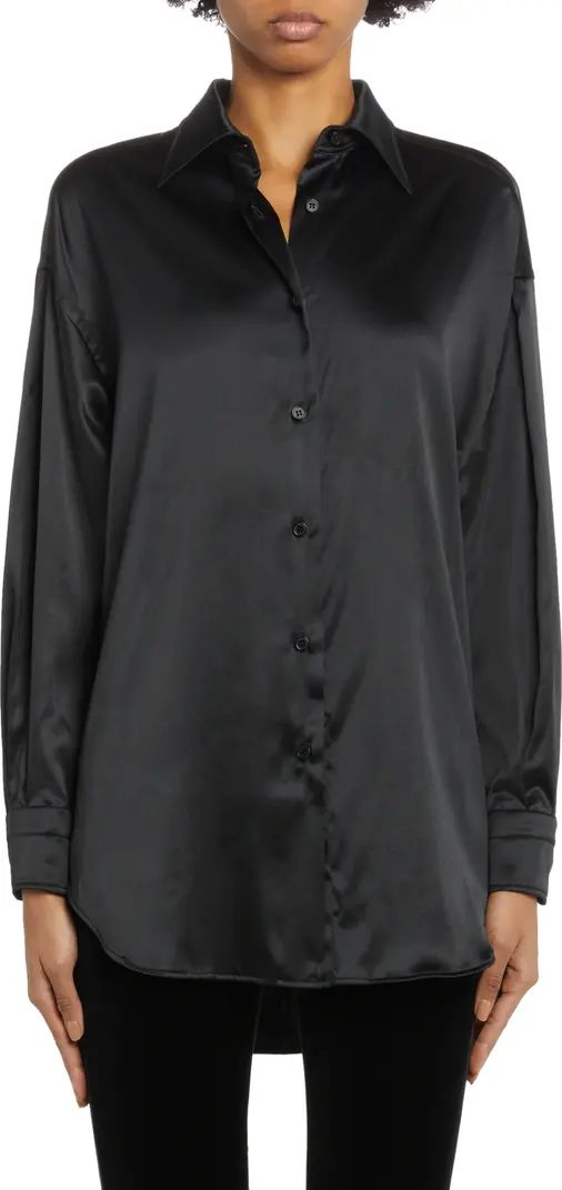Relaxed Fit Stretch Silk Satin Blouse | Nordstrom