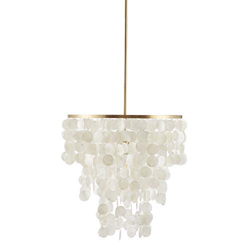 Urban Habitat Isla Capiz Chandeliers Coastal Modern with White Shell Shade Dimmable Ceiling Lamp for Dining Room, Living Room Lighting Fixtures Hanging | Amazon (US)