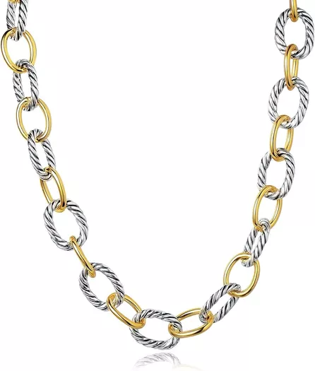 Benevolence La Chunky Paperclip Chain Necklace & Bracelet Set