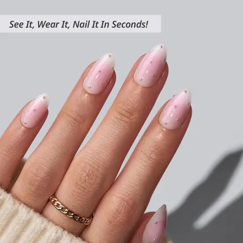 Btartboxnails Press-on Nails Set Short Almond in Shy Metal at Nordstrom | Nordstrom