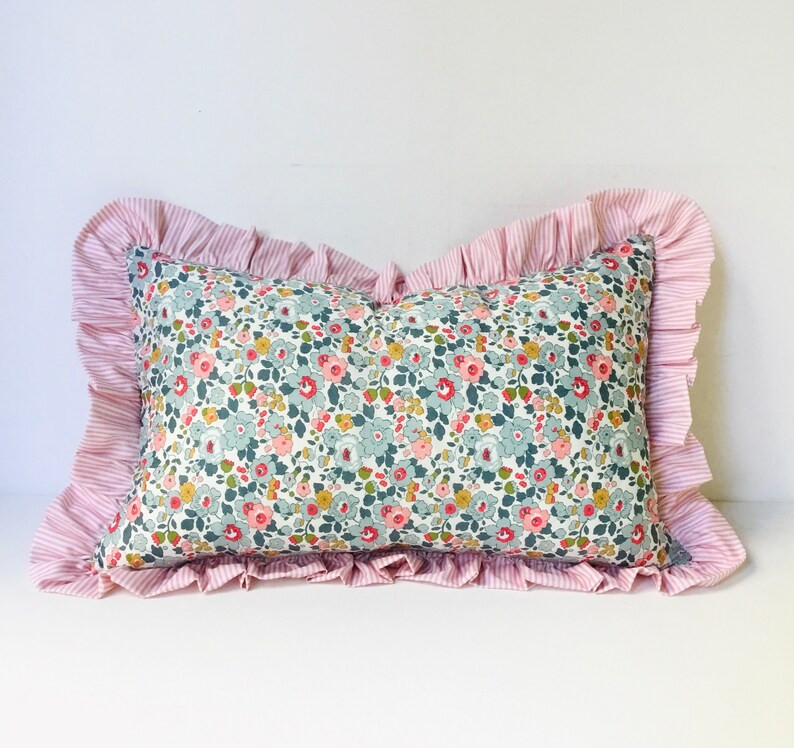 Mini Liberty Cushion With Pink Stripe Ruffle, Betsy Liberty, Gift for New Baby Girl, Made in Aust... | Etsy (US)
